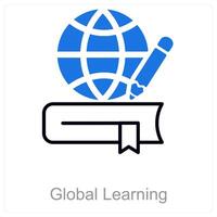 Global Learning and globe icon concept vector