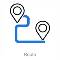 Route and path icon concept vector