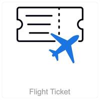 Flight Ticket and travel icon concept vector