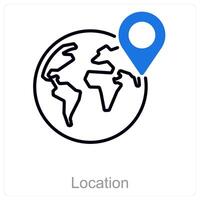 Location and earth icon concept vector