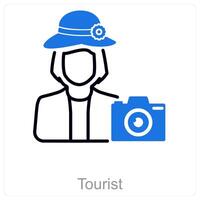 Tourist and guide icon concept vector