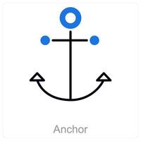 Anchor and ship icon concept vector