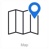 Map and globe icon concept vector