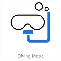 Diving Mask and dive icon concept vector