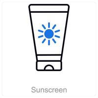 Sunscreen and spf icon concept vector
