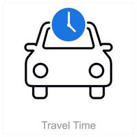 Travel Time and globe icon concept vector