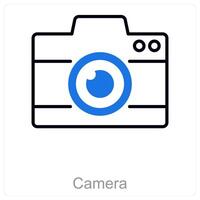 Camera and lens icon concept vector