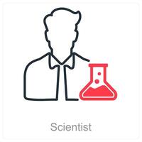 Scientist and lab icon concept vector