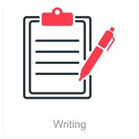 Writing and pen icon concept vector