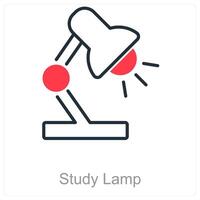 Study Lamp and desk icon concept vector