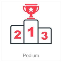Podium and winner icon concept vector