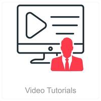 Tutorials and screen icon concept vector