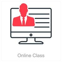 Online Class and digital icon concept vector