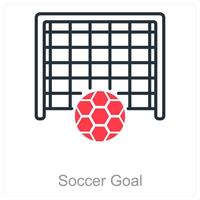 Soccer Goal and ball icon concept vector