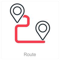 Route and path icon concept vector