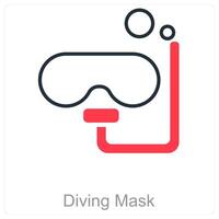 Diving Mask and dive icon concept vector