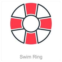 Swim Ring and pool icon concept vector