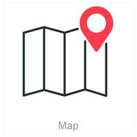 Map and globe icon concept vector