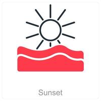 Sunset and sky icon concept vector