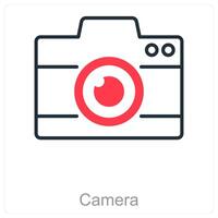 Camera and lens icon concept vector