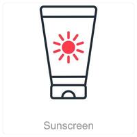 Sunscreen and spf icon concept vector