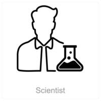 Scientist and lab icon concept vector