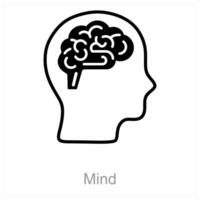 Mind and brain icon concept vector
