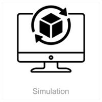 Simulation and reality icon concept vector