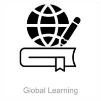 Global Learning and globe icon concept vector