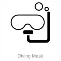 Diving Mask and dive icon concept vector