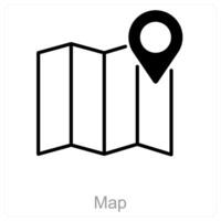 Map and globe icon concept vector