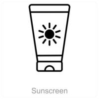 Sunscreen and spf icon concept vector