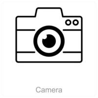 Camera and lens icon concept vector