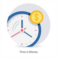 Time is Money and clock icon concept vector