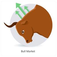 Bull Market and market icon concept vector