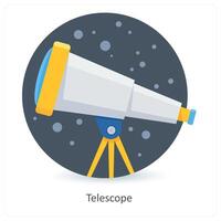 Telescope and space icon concept vector