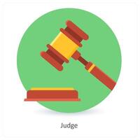 Judge and justice icon concept vector