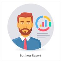 Business Report and graph icon concept vector