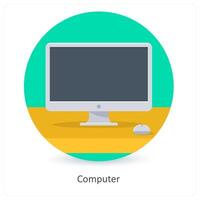 Computer and mouse icon concept vector