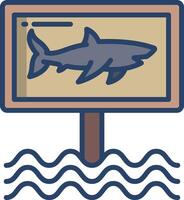 Warning linear color illustration vector