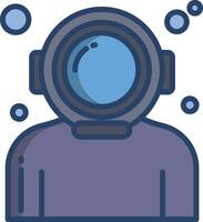 Diving Helmet linear color illustration vector