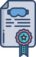 Certificate linear color illustration vector