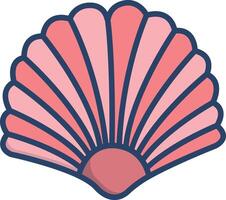 Sea shell 2linear color illustration vector