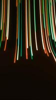 Hypnotic curved flow of colorful lines. Motion. Bright colorful lines move in curved stream. Curved 3d flow with lines and stripes video