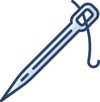 Needle linear color illustration vector