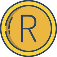 Rands Coin linear color illustration vector