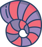 Sea shelllinear color illustration vector