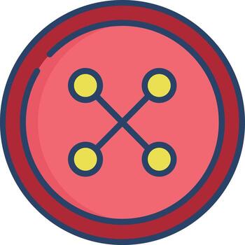 Button linear color illustration vector