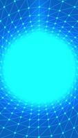 Abstract animated plexus tunnel background. Motion. Connected lines and dots creating round shaped tunnel with the light source in the end. video