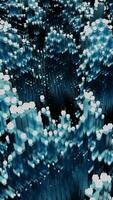 3D lines rise in waves. Design. Abstract colored lines rise and fall in waves. Lines moving in waves in cyberspace video